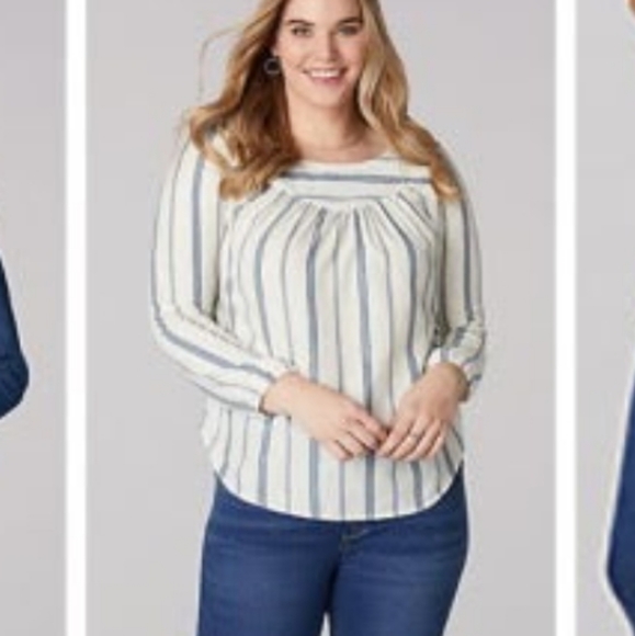 Lee Shape Illusions peasant blouse ticking stripe - Picture 8 of 8